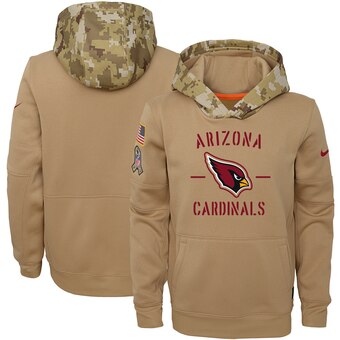 Youth Arizona Cardinals Khaki 2019 Salute to Service Therma Pullover Hoodie Youth Arizona Cardinals Khaki 2019 Salute to Service Therma Pullover Hoodie